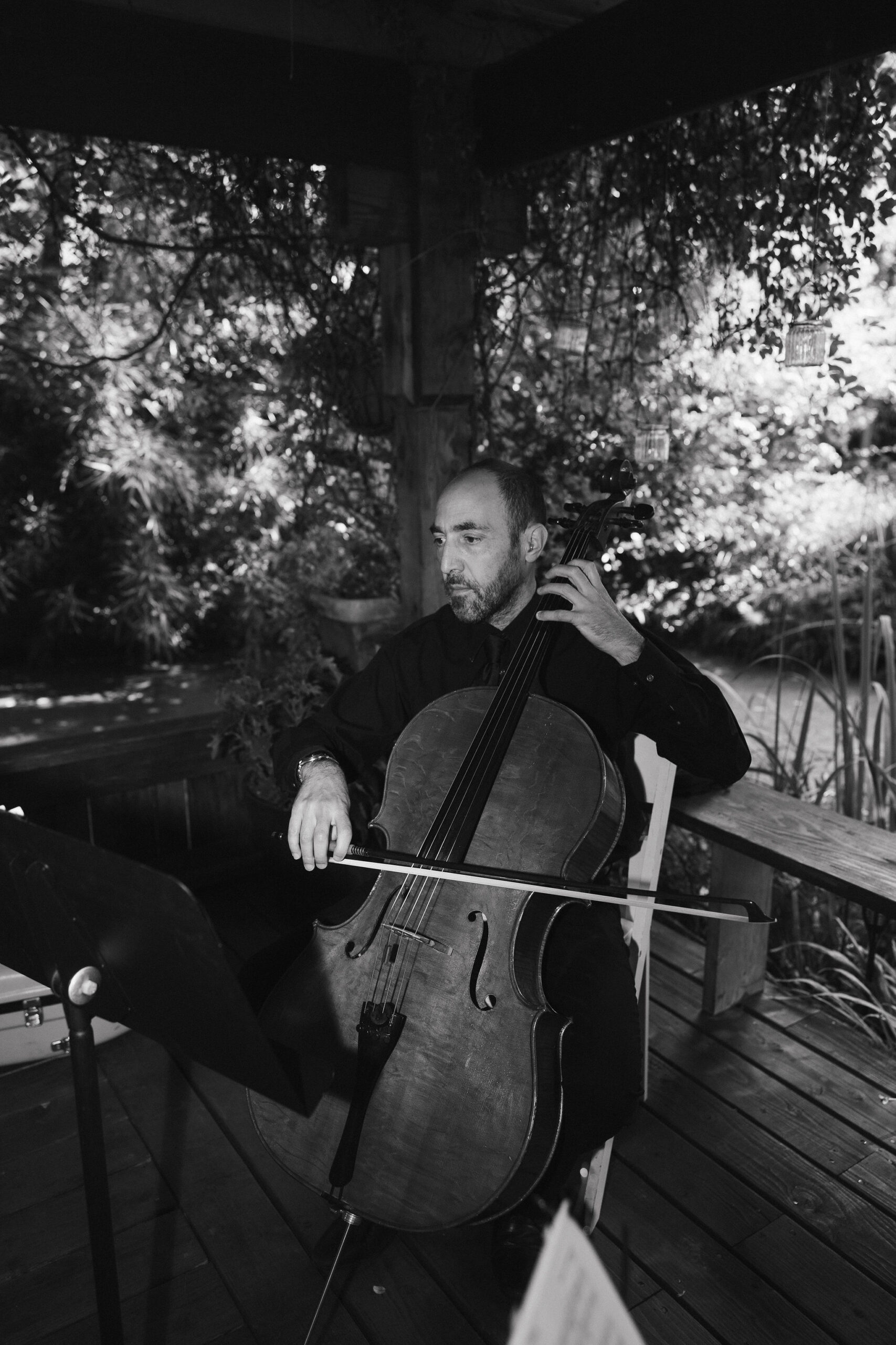 Cello playing at Maroni meadows wedding venue