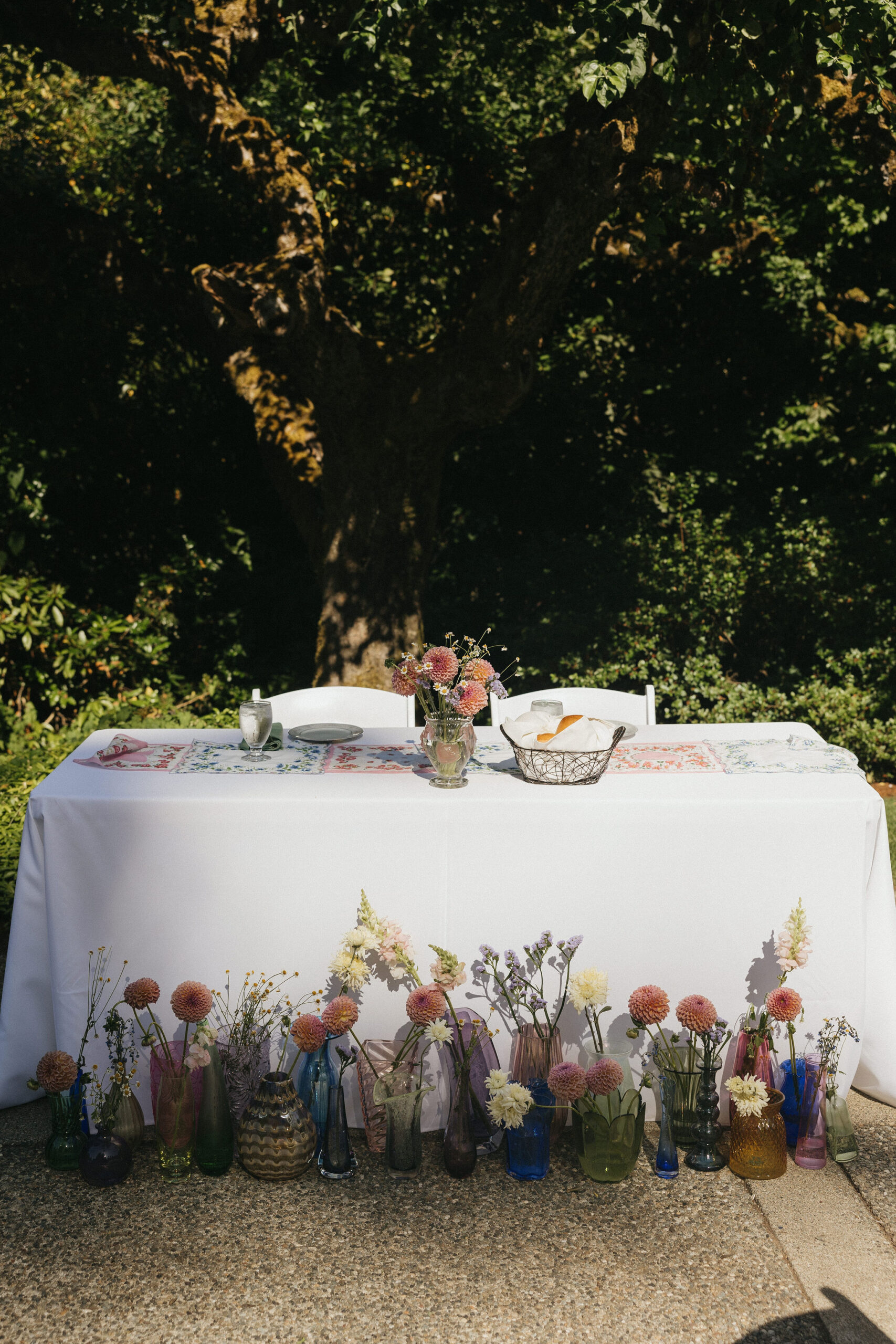 Beautiful white sweetheart table and wedding reception and decor at the Robinswood House venue